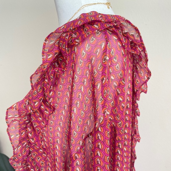 Misa Los Angeles ruffled blouse ANTHRO Anthropologie Size Medium EXCELLENT - Picture 4 of 10
